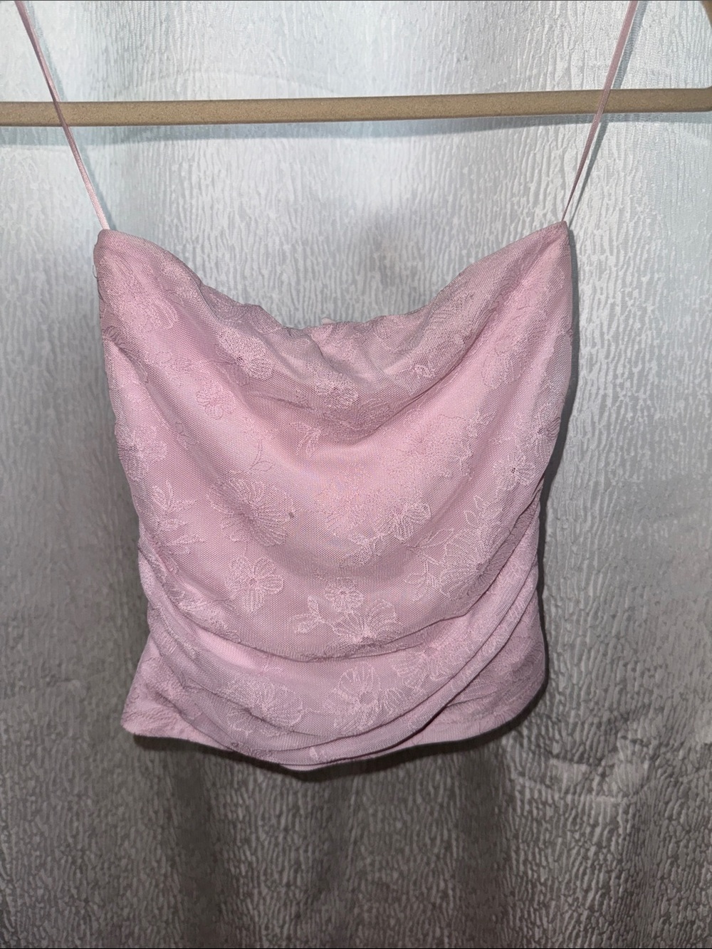 Delicate Pink Floral Tube Top
